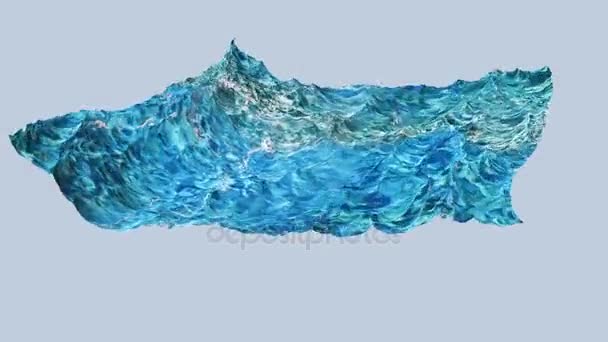 Digtale animatie van gewelddadig oceaanwater — Stockvideo