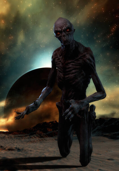 3D рендеринг жуткого монстра
