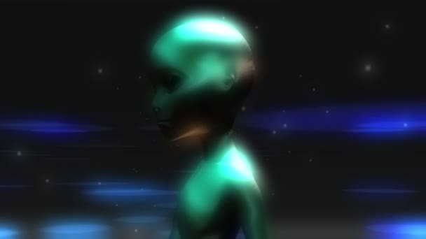 Animación digital de un extraterrestre — Vídeos de Stock