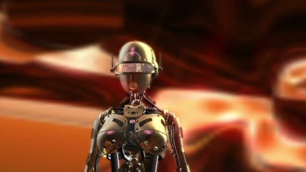 Digitale animatie van een Fembot — Stockvideo