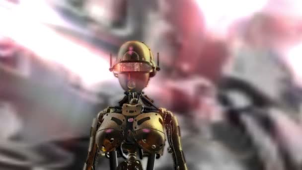 Animación digital de un fembot — Vídeos de Stock