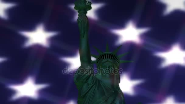 Digitale animatie van de Statue of Liberty — Stockvideo