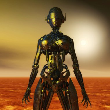 Bir bot dijital 3d çizimi