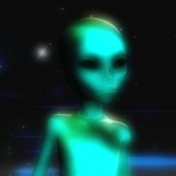 Digital 3D Rendering of an Alien