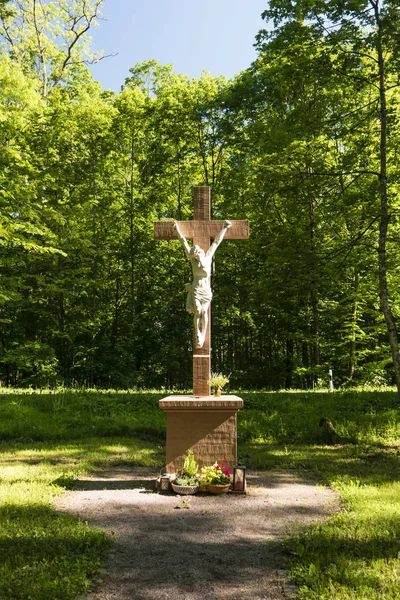 Kruzifix im Spessart in Deutschland — Stockfoto
