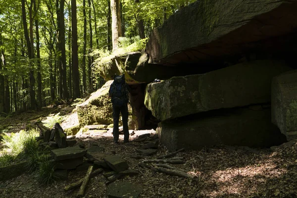 Almanya üzerinde Hiking Trail Spessartweg — Stok fotoğraf