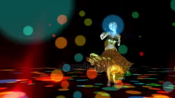 数字 3d 动画的一个跳舞的女孩 — 图库视频影像