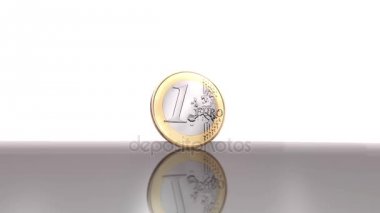 Dijital 3d animasyon bir Euro madalyonun