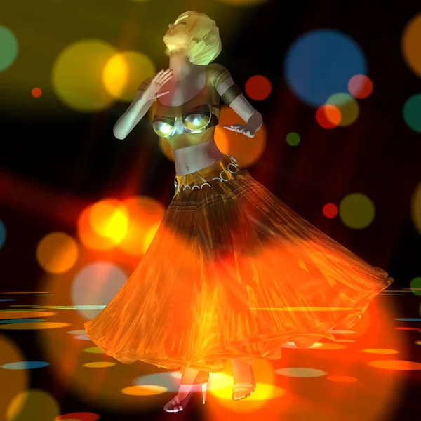 3D illustratie van een dansende meisje — Stockfoto