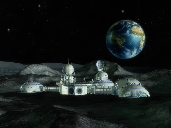 bir uzay istasyonu 3D çizimi