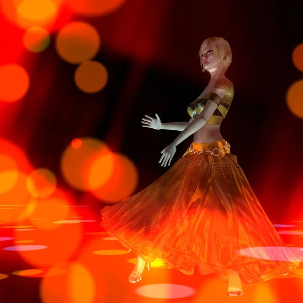 Ilustração 3D de uma menina dançando — Fotografia de Stock