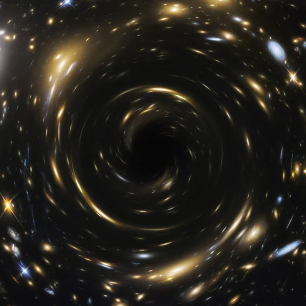 Kozmik bir kara delik sanatsal gösterimi — Stok fotoğraf