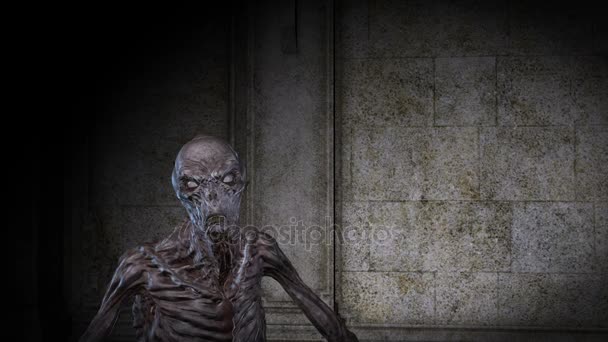 Animação 3D Digital de Ghoul assustador — Vídeo de Stock
