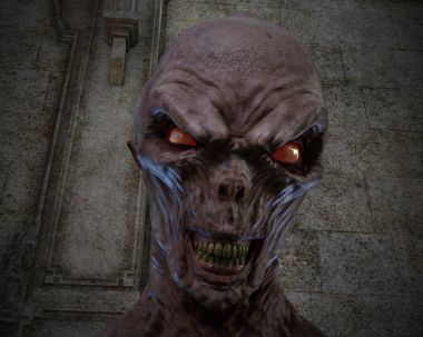 Ürpertici Ghoul dijital 3d çizimi
