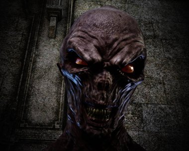 Ürpertici Ghoul dijital 3d çizimi