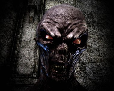 Ürpertici Ghoul dijital 3d çizimi