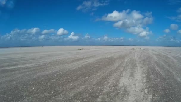 Na Severního moře pláž ze St. Peter-Ording — Stock video