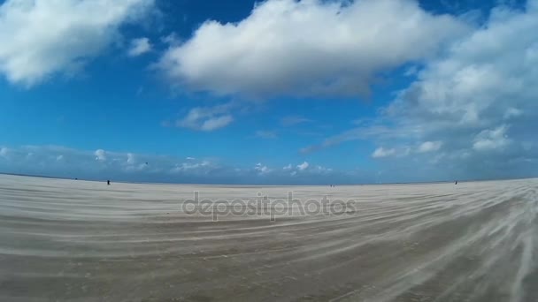 A az északi-tengeri strand, St. Peter-Ording — Stock videók