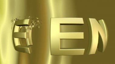 Dijital 3d animasyon, döndürme ve metin patlayan