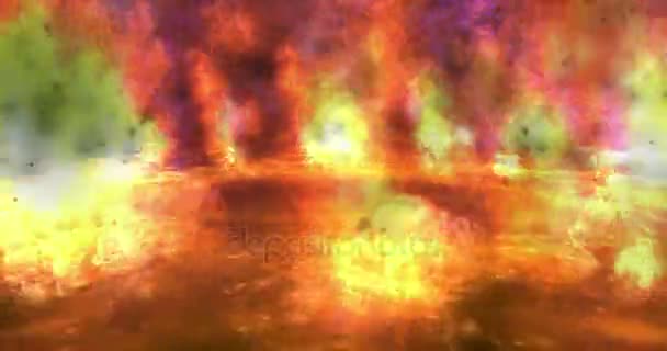 Digitale Teilchenanimation des Feuers — Stockvideo