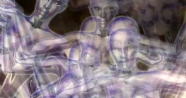 Dijital parçacık mistik meditasyon kadın 3d animasyon