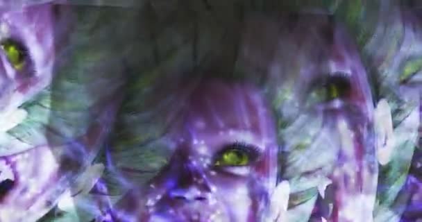 数字粒子的女吸血鬼 3d 动画 — 图库视频影像