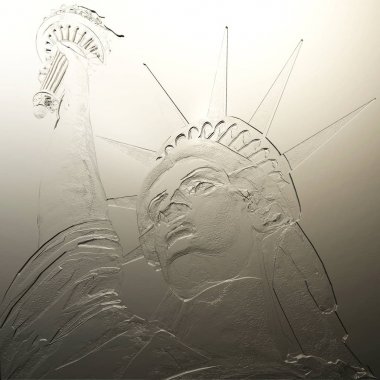 Özgürlük kabartma bir heykelinin dijital 3d illüstrasyon