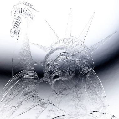 Özgürlük kabartma bir heykelinin dijital 3d illüstrasyon