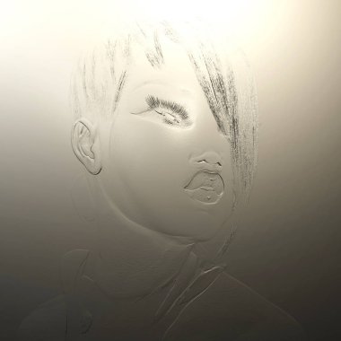 Dijital 3d illüstrasyon kadın bir rahatlama