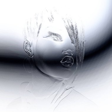 Dijital 3d illüstrasyon kadın bir rahatlama