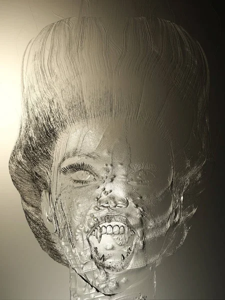 Illustration 3D numérique d'un soulagement de vampires féminin — Photo