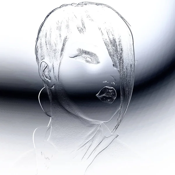 Dijital 3d illüstrasyon kadın bir rahatlama