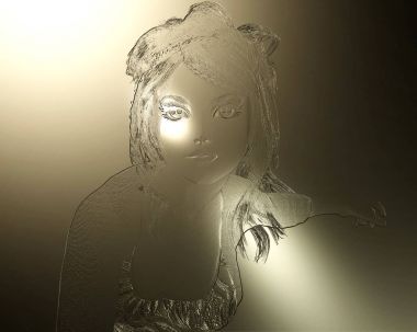 Dijital 3d illüstrasyon kadın bir rahatlama