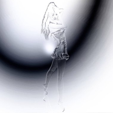 Dijital 3d illüstrasyon kadın bir rahatlama