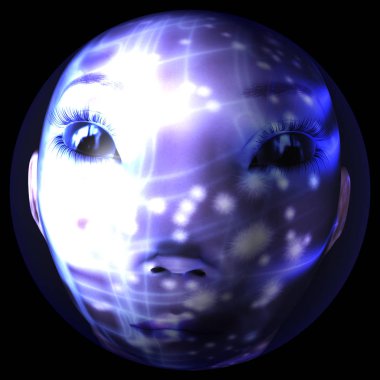 Bir uzaylı kafası dijital 3d çizimi