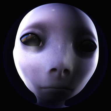 Bir uzaylı kafası dijital 3d çizimi
