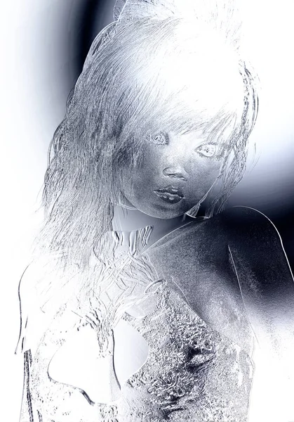여성 구제의 디지털 3d 그림 — 스톡 사진