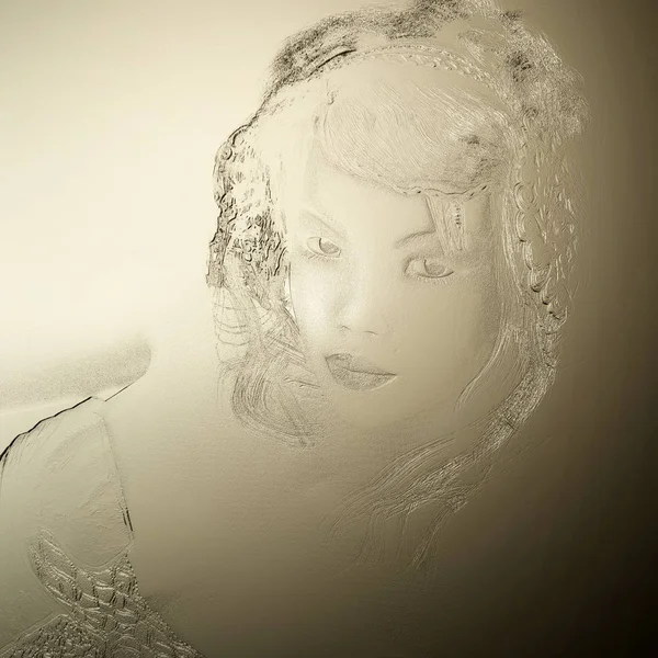 Dijital 3d illüstrasyon kadın bir rahatlama