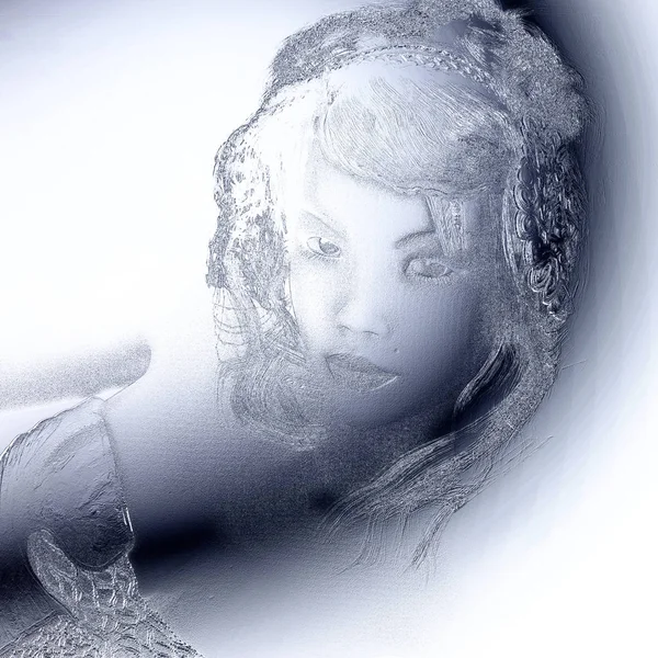 여성 구제의 디지털 3d 그림 — 스톡 사진