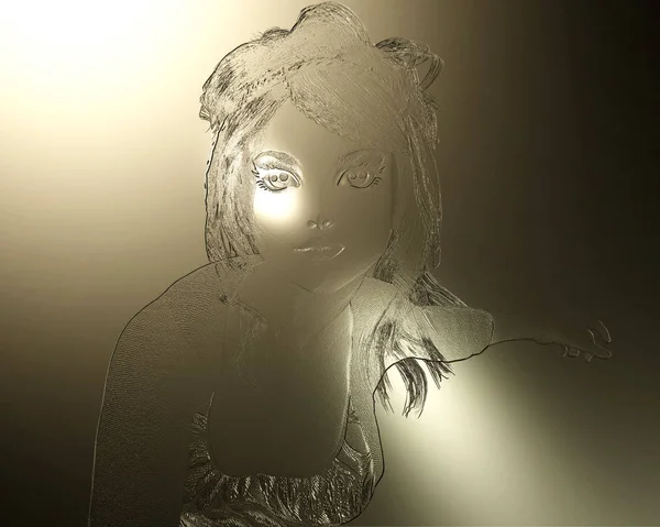 Dijital 3d illüstrasyon kadın bir rahatlama