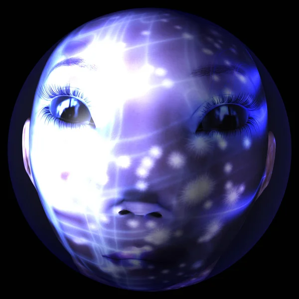 Ψηφιακή 3d απεικόνιση του ένα ξένο κεφάλι — Φωτογραφία Αρχείου