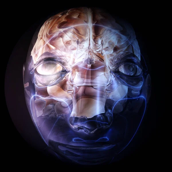 Ilustración digital 3D de un cerebro humano — Foto de Stock