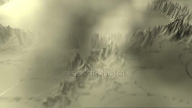Bir fraktal manzara dijital 3d animasyon