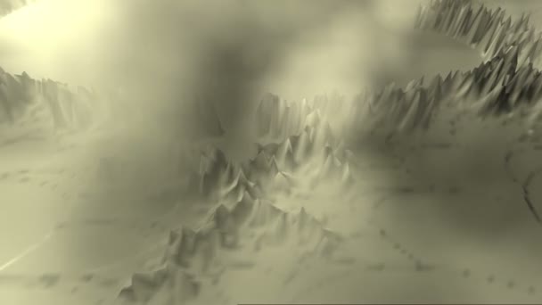 Digital 3D Animation of a fractal Landscape — Stock Video