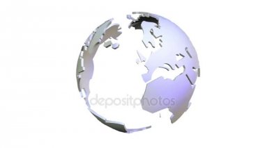 döner bir dünyanın 3D animasyon