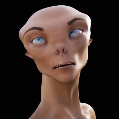 Korkunç bir yaratık dijital 3d çizimi