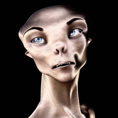 Korkunç bir yaratık dijital 3d çizimi