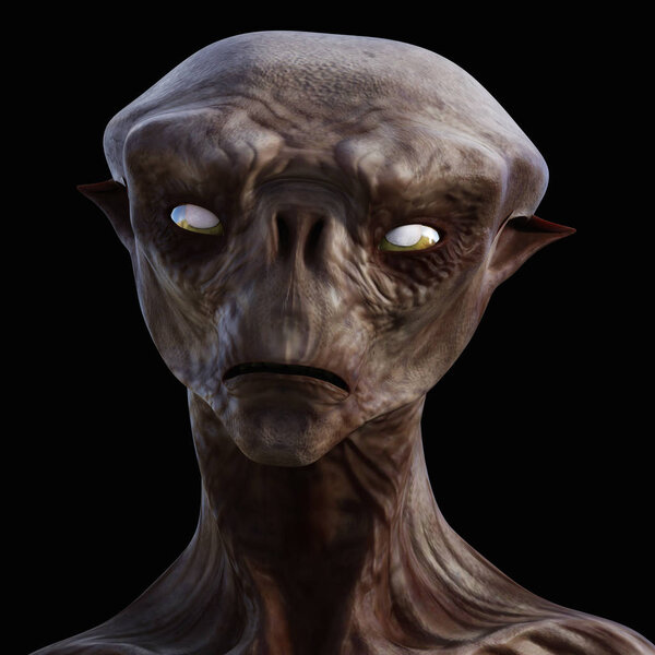 Digital 3D Illustration of a creepy Creature