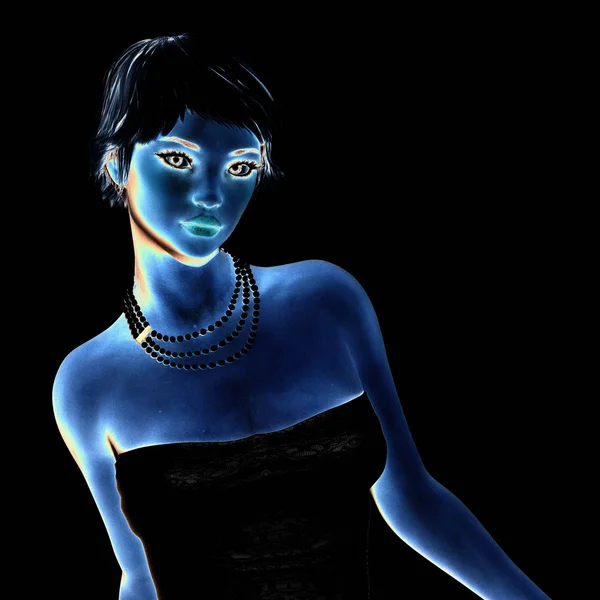 Цифрова 3D ілюстрація привабливої жінки — стокове фото