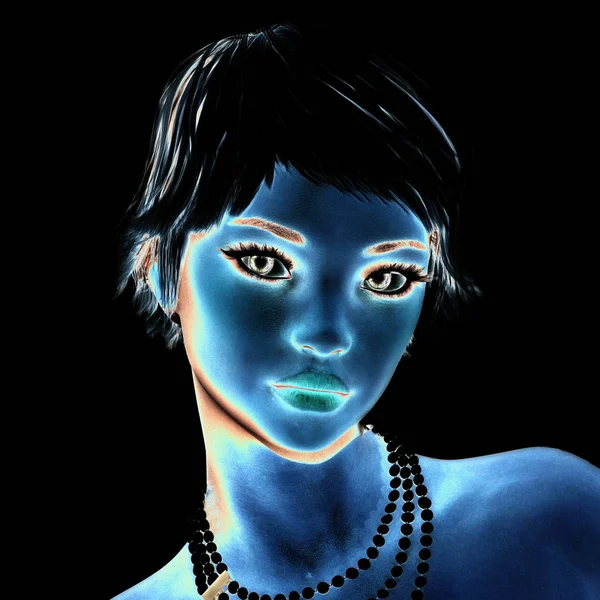 Illustrazione digitale 3D di una femmina attraente — Foto Stock
